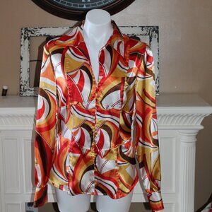 Groovy Colorful Blouse by Metrostyle Stretch size 10T